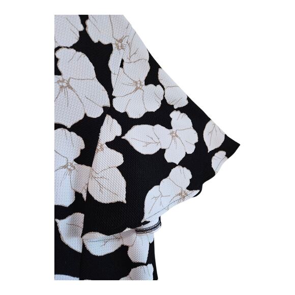 CATHERINES Women's Plus 4X 30 32 Midi Dress Textured Floral Black White Bust 50" - Picture 4 of 6